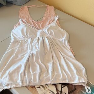Zella White and Pink Tank Tops